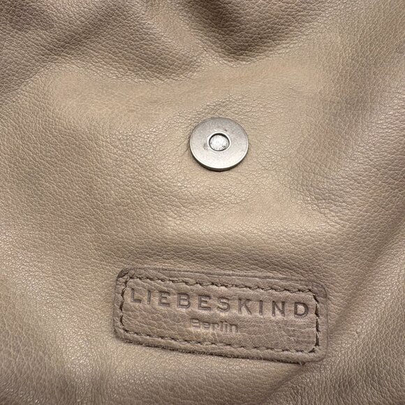 Lieberskind Berlin Beige Leather Crossbody Bag with Front Flap Zipper Pocket - Picture 7 of 10